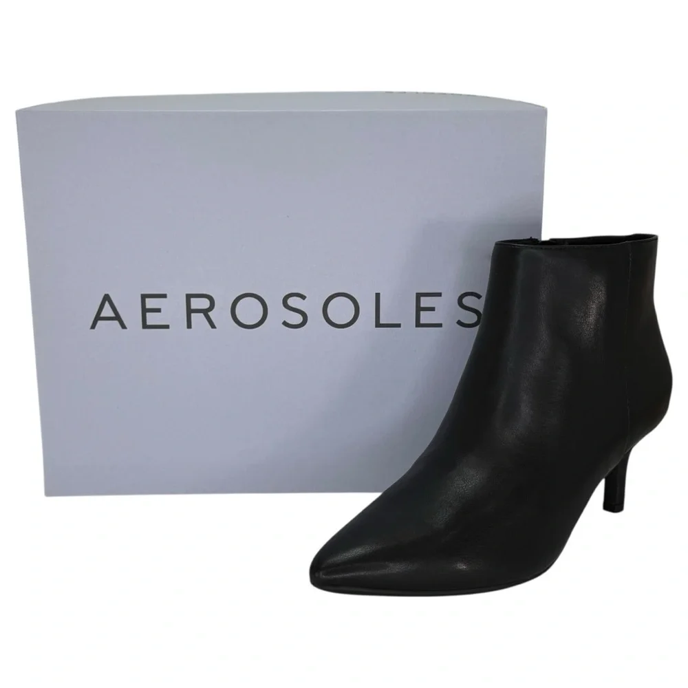 Aerosoles Edith Black Faux Leather Womens Booties Size 8.5M - Picture 14 of 14